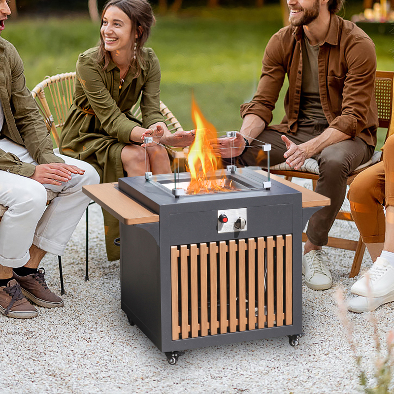 Low Profile Aluminum Propane Gas Fire Pit Table Stainless Steel Burner