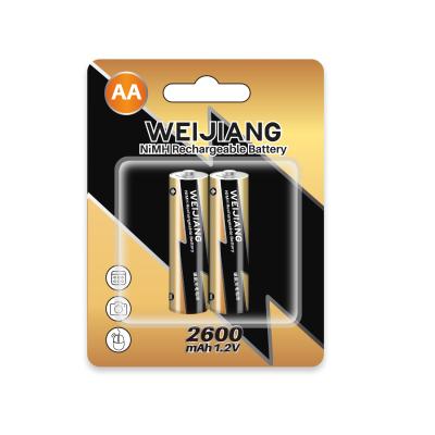 OEM 1.2V Ni-Mh Bateria recarregável AA 1800mah 2600mah nimh AA recarregável para brinquedos