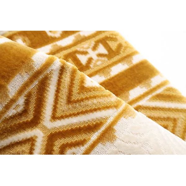 Two-tone Court-style Geometric Jacquard Velvet For Sofa