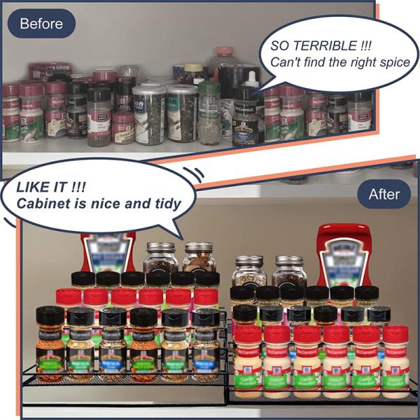 28.8*15.5*29.8cm Lacquer Spice Rack Organizer for Kitchen Countertop Bathroom Storage