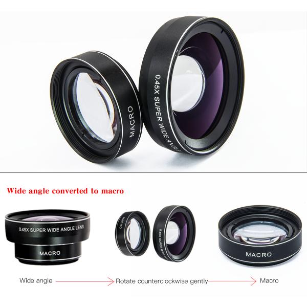 0.45X Wide Angle DSLR Camera Lens , Phone Photography Camera Telephoto Lens