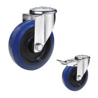 La roulette en caoutchouc molle de boulon de pivot personnalisable de trou roule la taille de 200mm