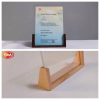 Cadre photo acrylique transparent avec base en bois