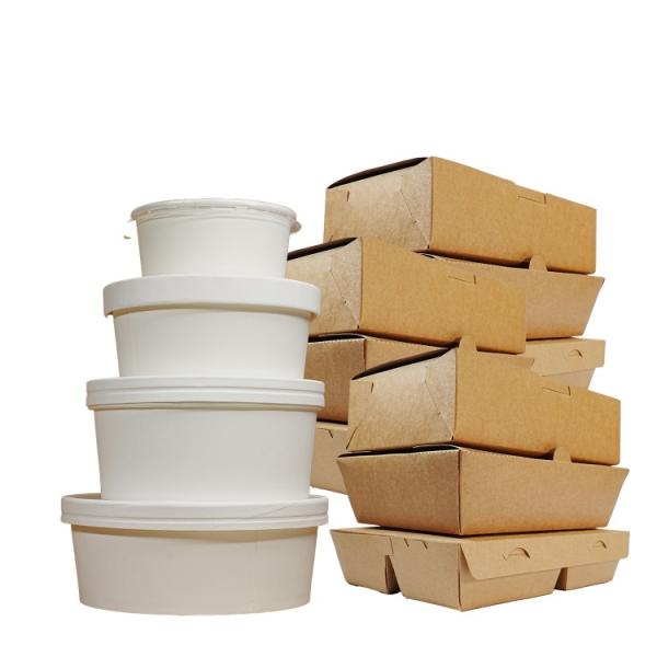 Wholesale customized eco-friendly biodegradable kraft paper box packaging lunch salad restaurant container