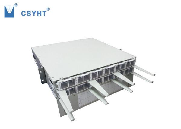 Aluminum Fiber Optic Patch Panel , Small Fiber Patch Panel LC Quad Adapter