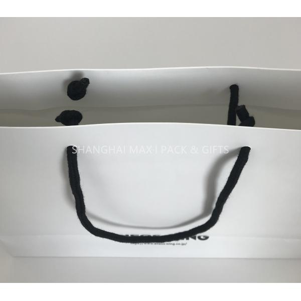 Mini White Branded Paper Bags Company Logo Promotional For Business Emboss Printing