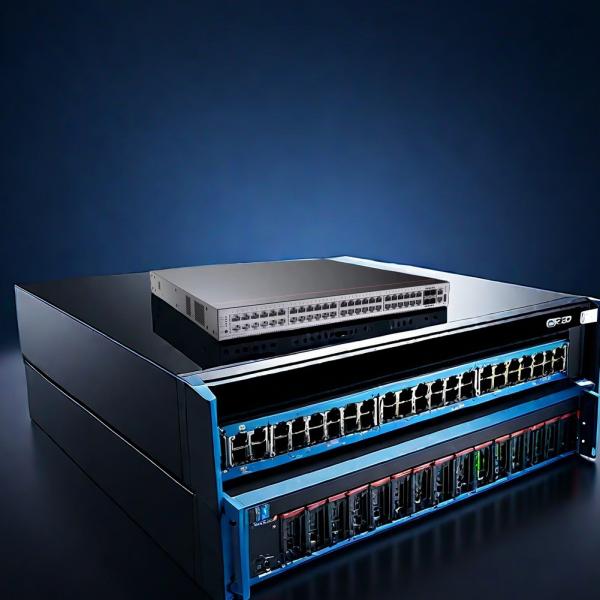 S5732-H48S6Q 44 GE SFP 4 10 GE SFP 6 40 GE QSFP Todos los interruptores ópticos con una sola potencia Diseño compacto y velocidad de transferencia de datos
