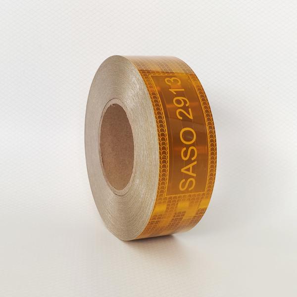 Saudi Arabic Market Custom Pet Metalized 50mm Conspicuous Hi Vis Yellow Saso 2913 Reflective Tape For Vehicles Trucks Safety