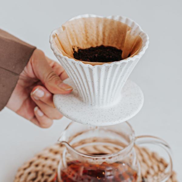 Copo de filtro de café de cerâmica recto reutilizável para fabricação manual conveniente para escritório e casa