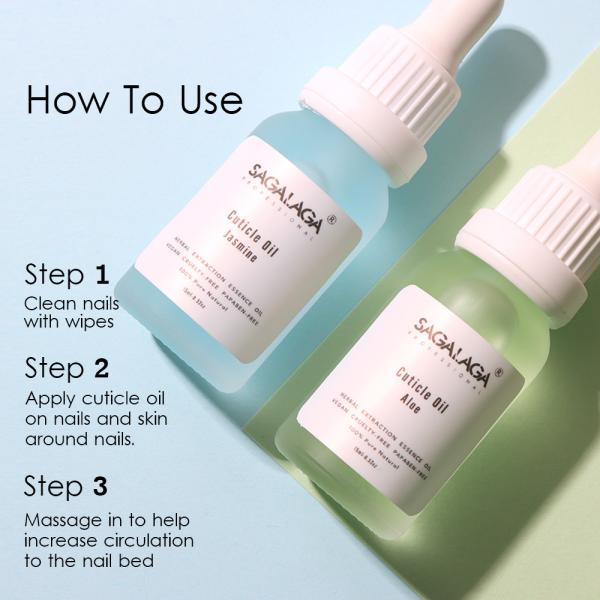 Floral Cuticle Oil Custom Peach Scents Dropper Bottle for Nail Care Private Label Design High Qualit