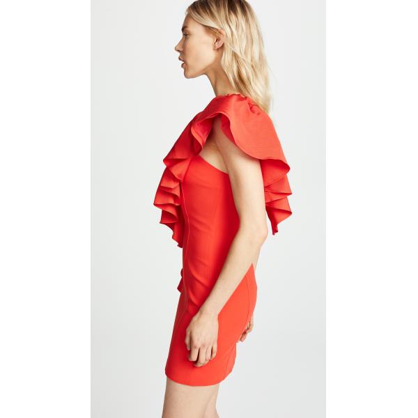 Vestido Bodycon de las señoras del hombro del volante mini