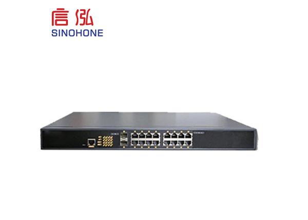 Black Aluminum 16 Port Network Switch , Fiber Converter Switch High Stability
