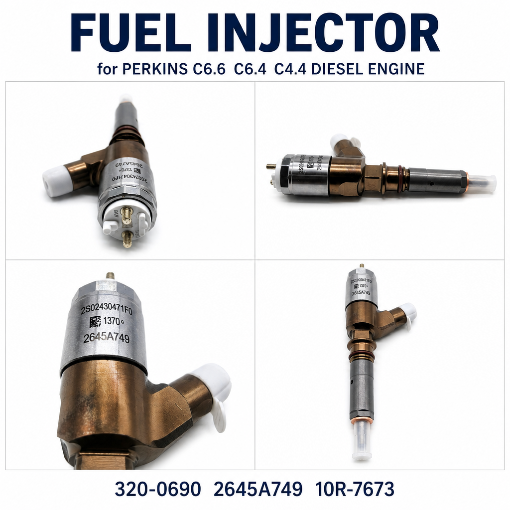 Common Rail Fuel Injector 320‑0690 (10R‑7673, 2645A749) for C6.6  Perkins 1106D Engine | Motor Grader 12M 120M, D6N Dozer, Loader Parts