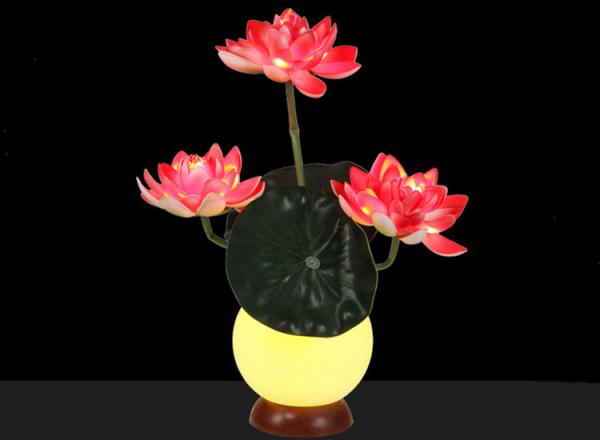 Simulation lotus lamp LED night light fake flower indoor living room bedroom ornamental decorative lamp