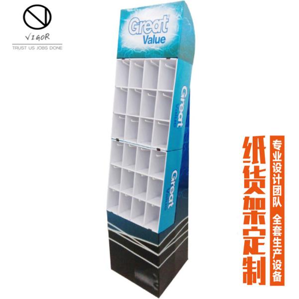 Custom Logo Corrugated Cardboard PDQ Floor Display Stand for Promoting Capes and Hats