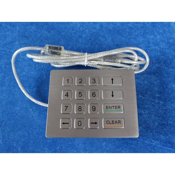 16 Keys Rugged Numeric Keypad IP67 Waterproof Stainless Steel Industrial Metal Keypad