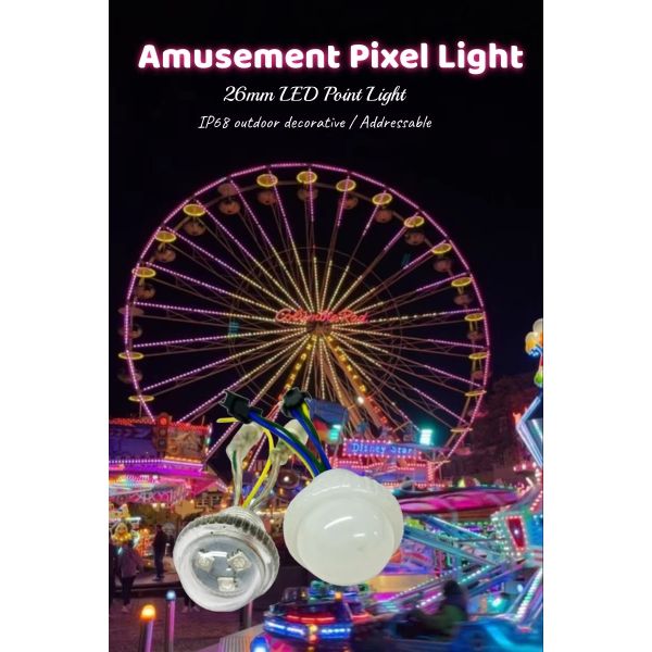 Waterproof 26mm Dc12v UCS1903/WS2811 Led Pixel Light Smart Control RGBIC Multi Color Amusement Park Decorative Lighting