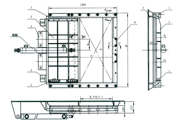 Acción rápida Puerta hidráulica corredera marina hermética