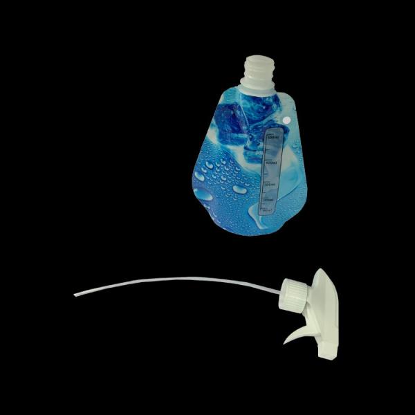 Plastic spray bottle pouch stand up pouch spray bag pouch folding water bottle