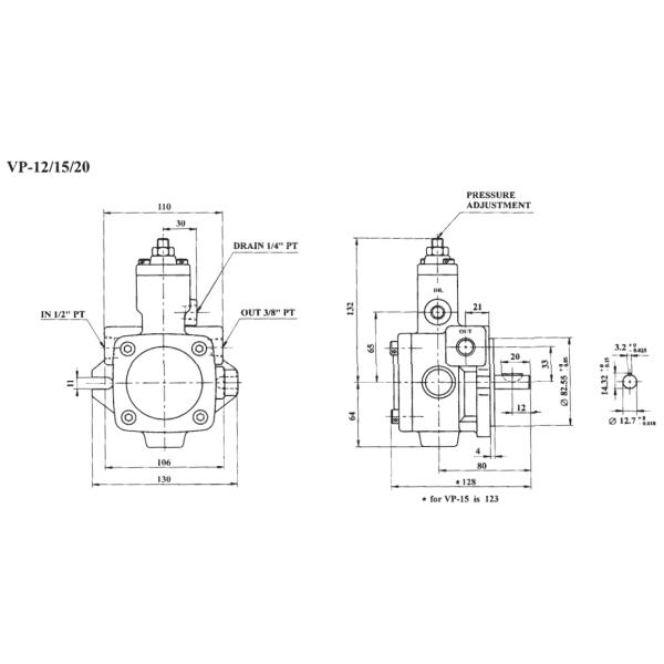 Taiwan Den Sen Janus VP-08-FA3 Variable Vane Pump