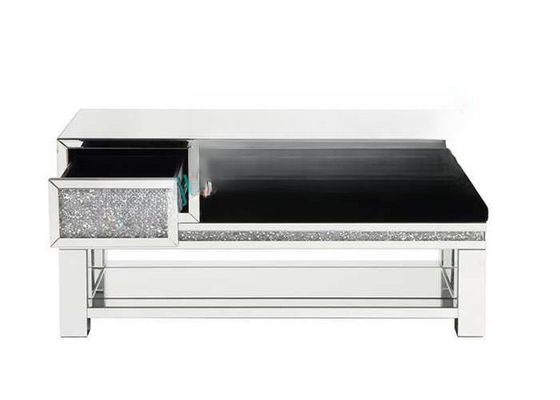 THS02 Bench with 119X45X60CM Size Silver Mirror and MDF Material Stool