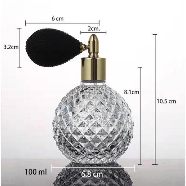 100ml Glass Cosmetic Containers Design Airbag Glass Perfume Spray Bottle