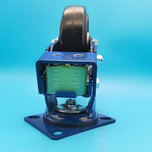Rubber Aluminum Core Industrial Heavy Duty Spring Load-Bearing Casters Wheels Singel 6