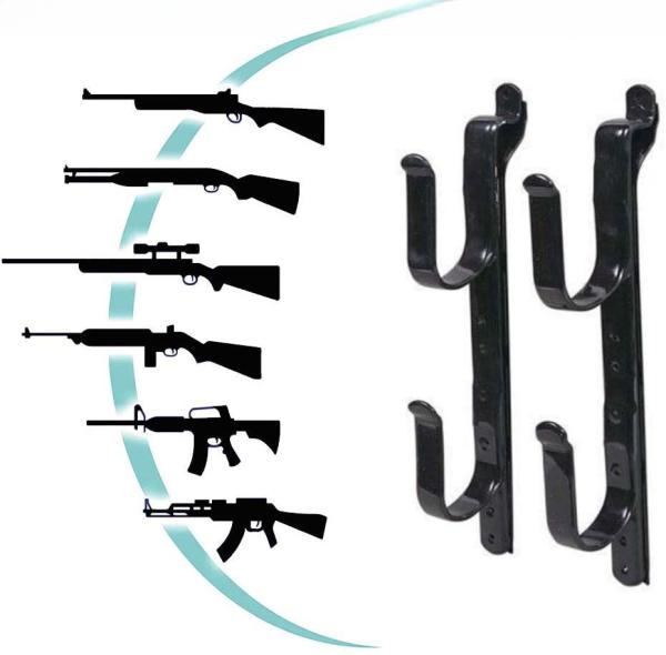 Black Metal Gun Hook holder Bow & Tool Rack for Autos & Trucks Adjustable 9 to 14 Gun Rack