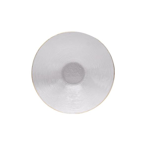 4mm Thick Texture Transparent Glass Plate Cutlery Set