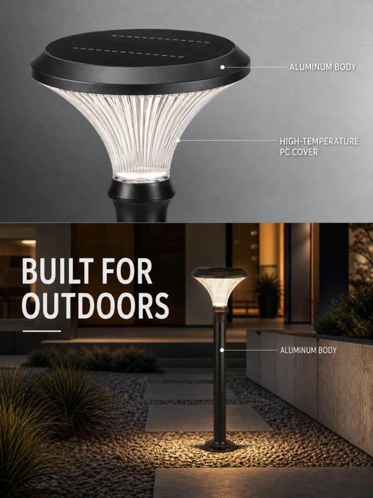 5W Round Diamond Solar Lawn Lights 50 OSRAM LEDs 260LM IP65 For Garden Landscape