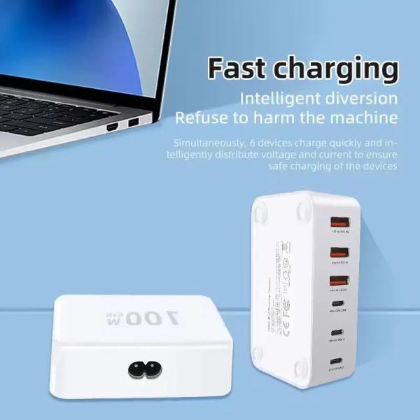 100 Вт многоразовое зарядное устройство USB 6 портов Hub QC3.0 Телефонная зарядная станция