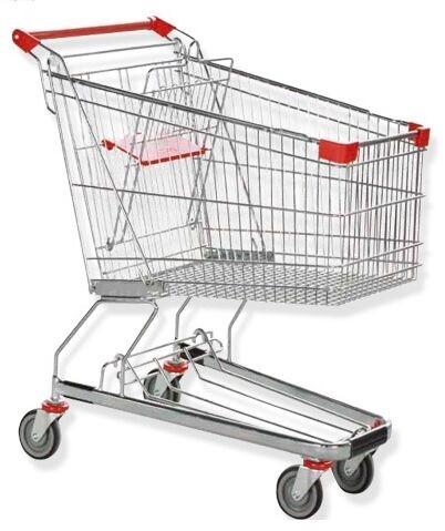 Germany Style Shopping Trolleys 5 Inch Grocery Hand Cart 1020×590×980 mm