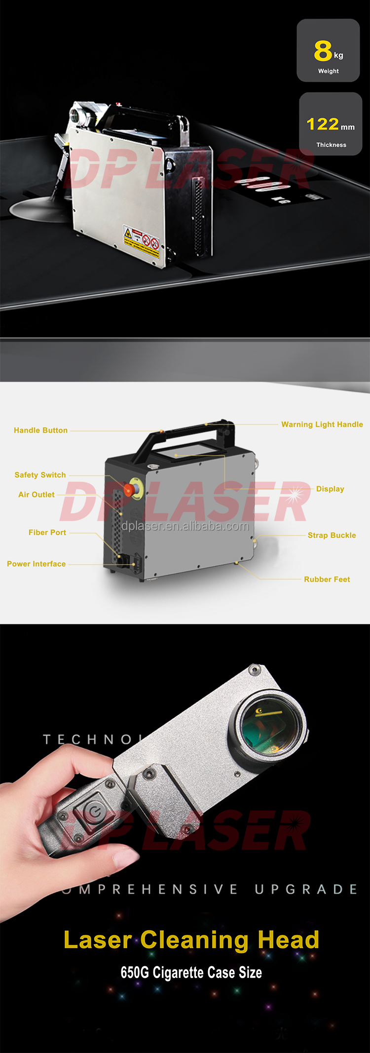 машина лазера рюкзака 50W очищая