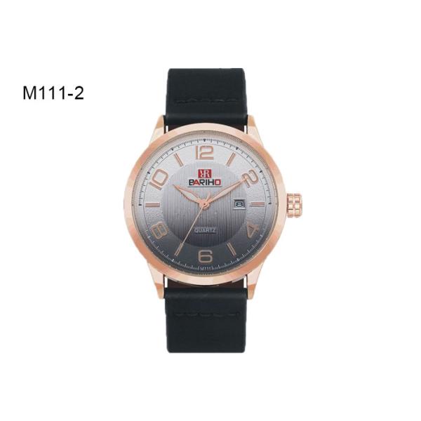 BARIHO Men's Quartz Watch Fashion PU Leather Band Men Wrist Waterproof Watch M111