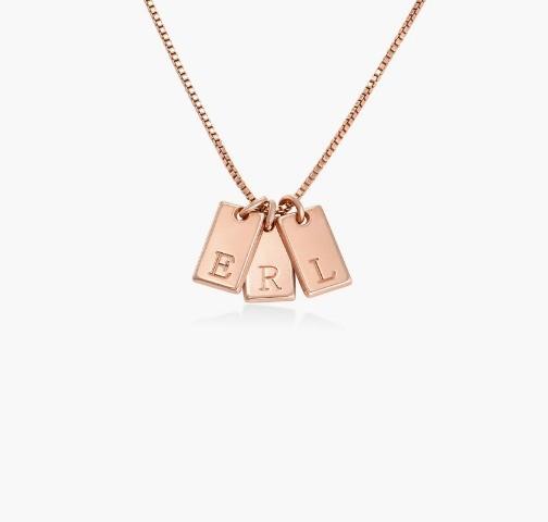 Baguette 18K Gold Filled Pendant Personal Handmade Brass Pendant Necklace