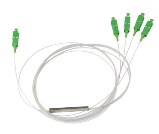 1x4 Single Mode PLC Splitter with SC/APC Connectors for Optical Fiber Distribution