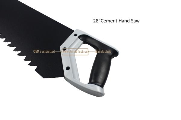 28Cement Hand Saw,Carbon Steel,Tungsten Carbide Tip,Rubberized Handle,Cutting Cement,Concrete
