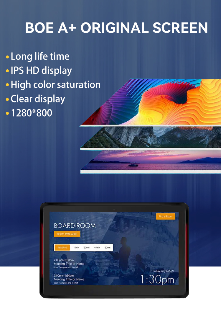 10.1 дюймовый RK3399 2+16 ГБ Настенный планшет конференц-зала NFC POE Система бронирования конференц-зала с обоюдным освещением