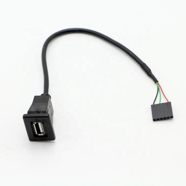 Snap Panel Mount USB Female Socket to Dupont Connector Wire Cable