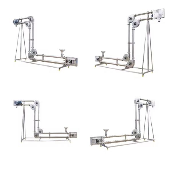 Customized stainless steel tube chain conveyors are suitable for grain, fertilizer, and feed transportation in space-saving applications.