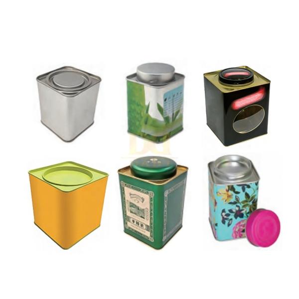 DADI Square Tea Tin Box Airtight Biscuit Tin With Moisture Absorber