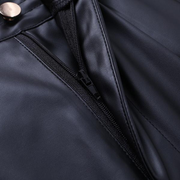Sexy High Waist Womens Wide Leg Leather Pants Solid Color