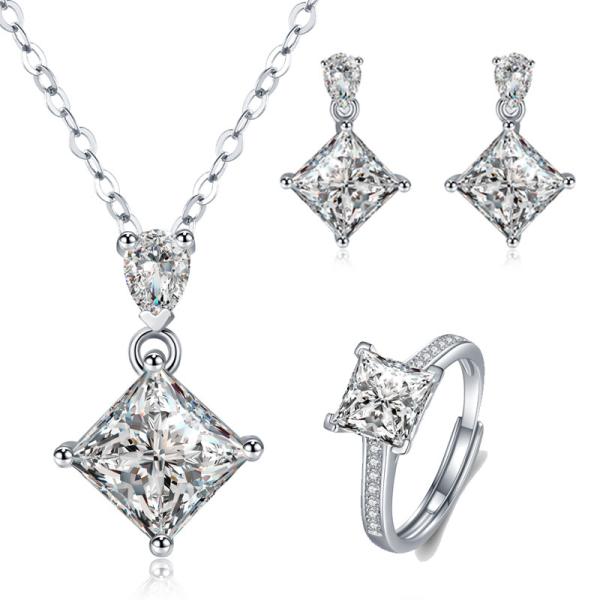 925silver 1 Carat Diamond Moissanite Pendant Necklace Women Gift