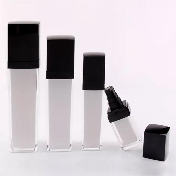 Square 50ml Acrylic Airless Bottle For Cosmetic Packaging