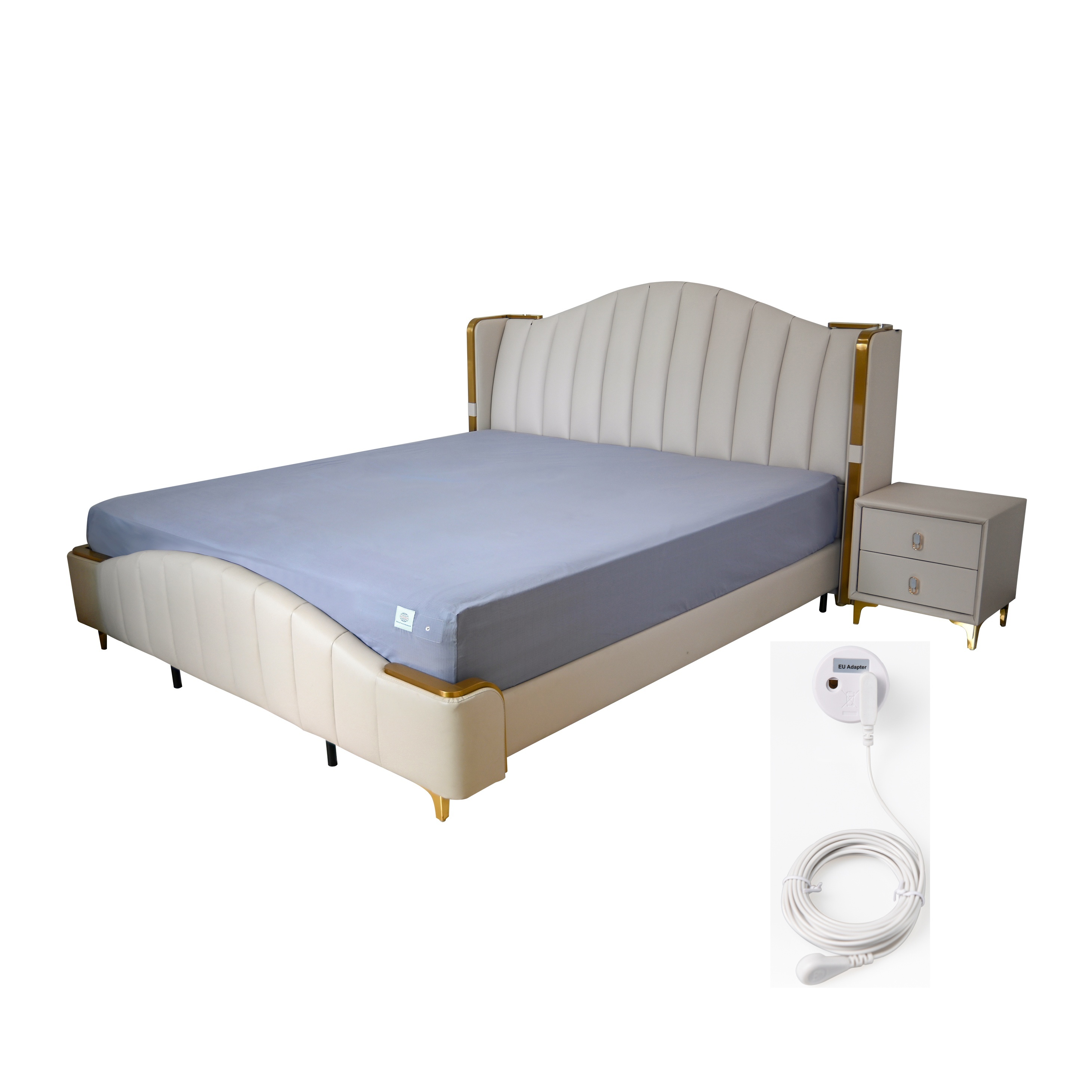 Manufacture Grounding  Fitted Bed Sheets with 38cm Silver Fiber Bedskirt Earthing Sheets With  4.5m PU Cord Grounding