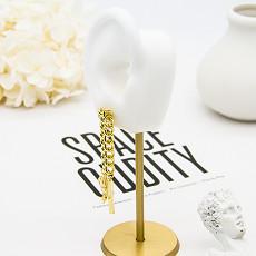 0.8 x 10mm Pearl Chandelier Earrings 14k Gold Long Hoop Earrings For Women