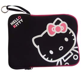 Fashion Neoprene black Cute Laptop Sleeve / case with double black zipper puller