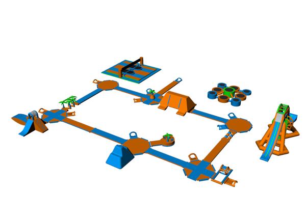 Giant Inflatable Aqua Park OEM Service Available 98*51m Wear Resistant