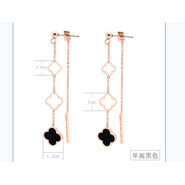18K Gold Plated Stainless Steel Four Leaf Clover Earrings for Eomen Jewelry 4 Leaf Clover Drop Shell Fashion Jewelry