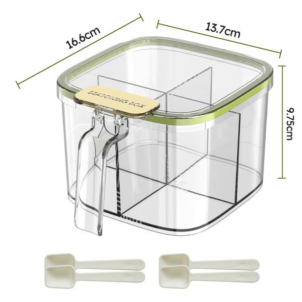 Kitchen Storage Salt Container With Lid And Spoon
